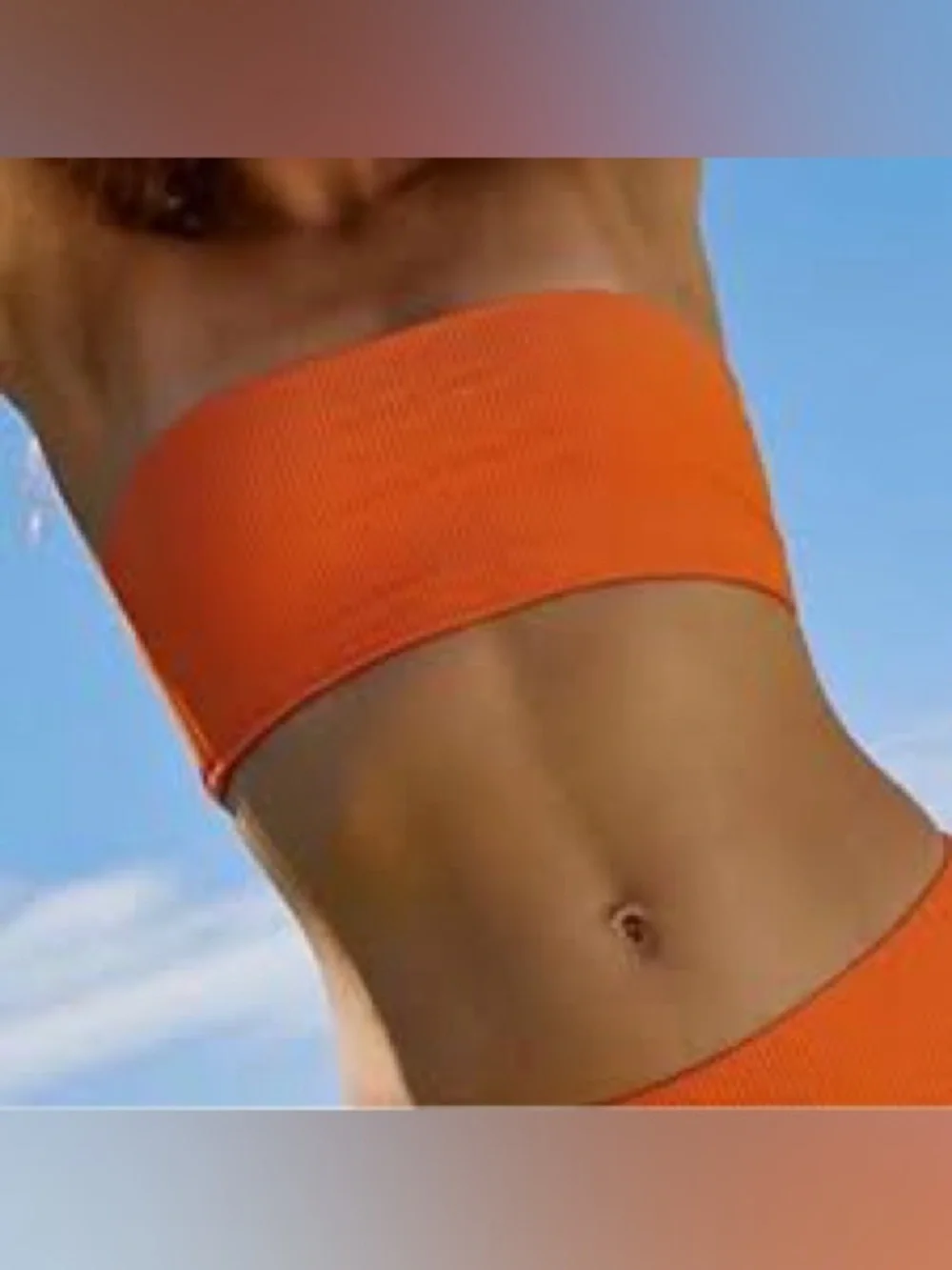 🧡Frankie’s Bikinis Orange Ribbed Bikini Set Two Piece🧡 ~medium
